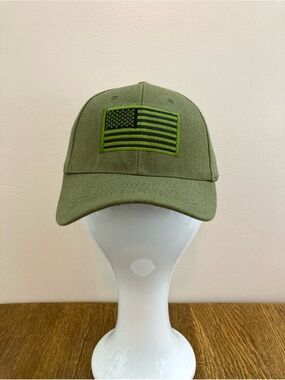 Tactical Subdued American Flag SnapBack Ball Cap Army Green OSFM